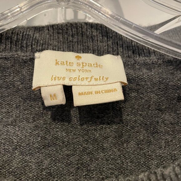 Kate Spade Wool Blend Sweater, Heather Grey, Size M - Picture 2 of 5